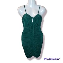 NWT Inspired Hearts Ruched Green Mini Dress sz M - £18.59 GBP