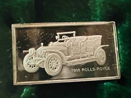 Franklin Mint Silver Bar Mini Ingot 1975 Centennial Car Classic 1906 Rol... - £13.29 GBP