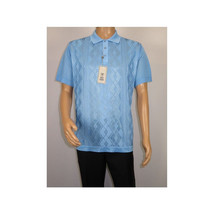 Mens Polo Shirt Slinky Sheer Short Sleeves Soft Touch by Stacy Adams 57007 Blue image 2