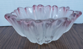 Mikasa Walther Glass Vintage Pink Frosted Tulip Serving Bowl - $21.77