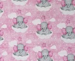 Flannel Elephants Clouds Stars Balloons Kids Cotton Flannel Fabric BTY D... - £7.82 GBP