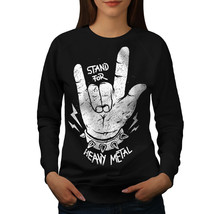 Wellcoda Heavy Metal Music Womens Sweatshirt, Hand Spike Casual Pullover Jumper - £23.10 GBP+