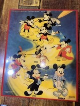 Vintage DISNEY MICKEY Mouse 1928-TODAY Acrylic Wood Wall ART VERY RARE 1954 - $29.70