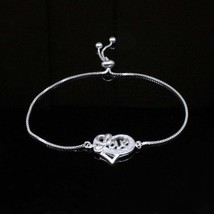 Puro 925 Plata de Ley de Moda Corazón Amor Pulsera para de Chica - Ajustable - £23.95 GBP