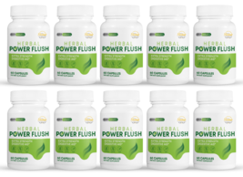 10 Pack Herbal Power Flush, ayuda digestiva extra fuerte-60 Cápsulas x10 - $277.19