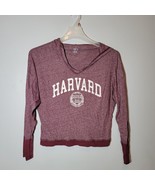 Harvard Womens Shirt Medium Hooded Long Sleeve Lightweight Maroon - $13.97