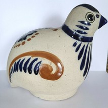 Vintage Tonala Mexican Pottery 5-1/4&quot; Quail Figurine Signed Mexico (S) - £15.17 GBP