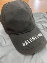 BALENCIAGA Logo Baseball Cap Hat Black Adjustable Size L Used L58 58cm  - £154.45 GBP