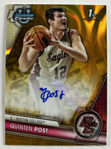 2023 Bowman University Quinten Post Chrome Gold Lava Refractor Autograph #27/50 - £22.31 GBP