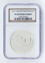 1991-S $1 Support Rushmore Argent Commémoratif NGC PF69 Ultra Camée - $94.64