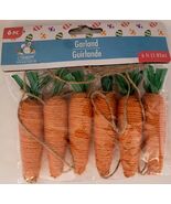 Easter Carrot Garland 6 Jute Carrots w Green Straw on 6’ Jute String - $3.95