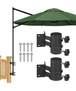 Heavy Duty Corner Patio Umbrella Holder Mount For Railing Or Deck - £38.67 GBP