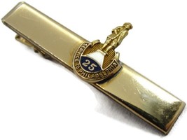 2" Anson 14K Gold Emblem 12K GF Clip Tie Clip 25 Year Philadelphia Service Vtg - $148.49
