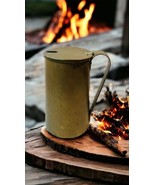 Antique Rustic Alfeu French Patina Brass Fire Start Pitcher Canister Sta... - $64.63 CAD