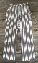 Free People Linen Blend Pants Striped, Ankle Length, Side Zip, Size 6 - £18.67 GBP