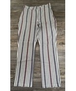 Free People Linen Blend Pants Striped, Ankle Length, Side Zip, Size 6 - £18.76 GBP