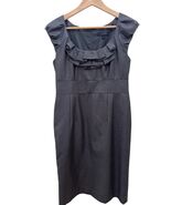 Banana Republic Gray Cap Sleeve Dress, Ruffle Front, Zip Back Size 6 - $9.99