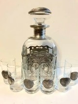 Antique Italian sealed tin bottle and six glasses - $12,070.53 MXN