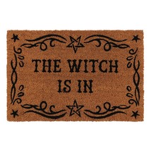 The Witch Is Wiccan Scroll And Pentagrams Coir Coconut Fiber Floor Mat Doormat - £21.57 GBP