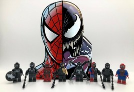 8pcs/set Marvel Venom Mix Heroes Spider-Man Deadpool Riot Custom Minifigures Toy - £13.39 GBP