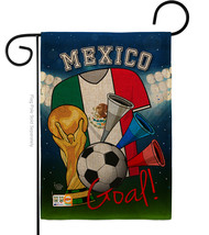 World Cup Mexico Soccer Burlap - Impressions Decorative Garden Flag G192101-DB - £17.98 GBP