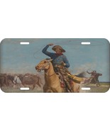 CHARLES CRAIG OLD WEST COWBOY WITH LASSO METAL LICENSE PLATE - $23.04 CAD