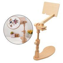 DIY Wooden Embroidery Lap Stand Adjustable Desktop Stand Round Rectangle Embroid - £40.02 GBP