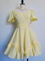 Vintage Partners Please Malco Modes Yellow Square Dance Dress 8 Ruffles ... - £68.79 GBP