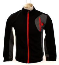 Spyder Black &amp;Red Zip Front Track Jacket Men&#39;s Size Small S  NWT - $128.69