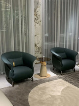 Italian leather leisure chair modern minimalist solid wood single chair negotiat - £1,253.99 GBP+
