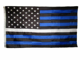 3x5 Foot EMS Thin White Line USA Flag Police Fire Support Brothers Sisters 100D - £28.73 GBP