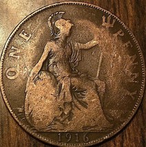 1916 Uk Great Britain One Penny - £1.43 GBP