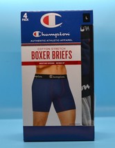 Champion Men&#39;s  4 pack Logo Underwear Boxer Briefs Cotton Size XL - $31.77