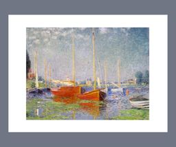 Red Boats at Argenteuil Monet Art Poster Print 16 x 12 in - $21.95