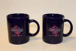 Vintage Lot of 2 Hard Rock Cafe Sydney Australia Blue Coffee Mugs - $14.84