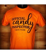 HALLOWEEN Tshirt &quot;OFFICIAL CANDY INSPECTOR&quot; Trick or Treat - Safety Orange - £11.83 GBP+