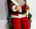 Santa Claus Decor Figure Writing Naughty Nice List Sitting Chair VTG 00&#39;... - $24.95