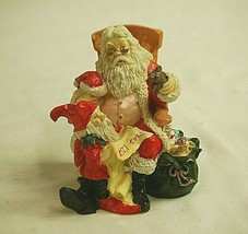 Vintage Style Poly Santa in Chair Christmas Figurine Holiday Shelf Xmas Display - £12.16 GBP