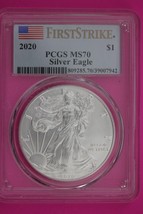 2020 MS 70 Silver Eagle Coin 1 OZ .999 PCGS Certified Graded Authentic Slab 601 - $97.77 CAD
