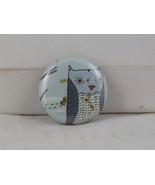 Retro Fashion Pin - Owl Graphic - Celluloid Pin  - £11.98 GBP
