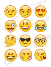 Emoji Emoticon Edible Cupcake Images - Cupcake Toppers - £7.96 GBP+