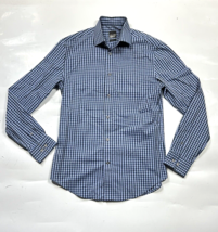William Rast Button Up Shirt Blue Plaid check Slim Fit Mens Small 14-14.... - $16.82