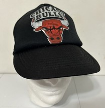 Vintage Black Chicago Bulls Snap Back Cap - £14.45 GBP