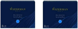 Waterman Paris Fountain Pen Cartridge Serenity Blue 8 Cartridges 2 Pack ... - £9.87 GBP
