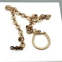 Vintage Swank Horseshoe Belt Clip Watch Chain with Crescent Moon Chain Links - £45.62 GBP