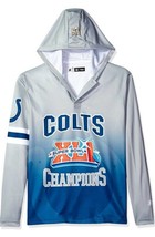 NFL Indianapolis Colts Super Bowl XLI Champions Hood Long Sleeve Tee Mens Medium - £11.49 GBP