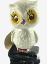Wise Owl Weather Forecaster Figurine Big Eyed Owl Sitting on Books Non-Working - £11.58 GBP