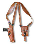 Fits CZ 75/75B/85 9mm 4.6”BBL Leather Shoulder Holster Double Mag #1083# RH - £133.53 GBP