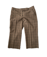 ELIE TAHARI Womens Pants Brown Plaid Wool Blend Capri Mid Rise Size 10 - $22.07