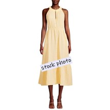 Time and Tru Yellow Striped Sleeveless Maxi Dress Size L Double Cloth Su... - £12.16 GBP